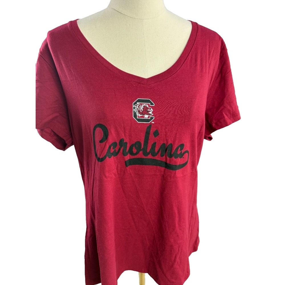 Russell Athletic South Carolina Gamecocks V-Neck Graphic Tee Garnet Red XL NEW